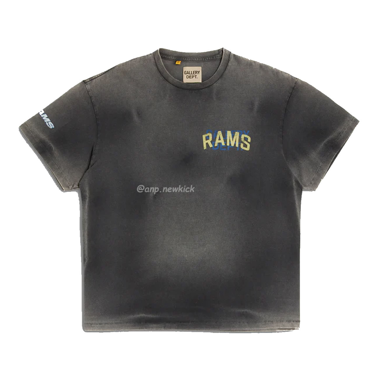 Gallery Dept X La Rams Tee Co Branded Letter Sun Faded Black Brown (3) - newkick.vip